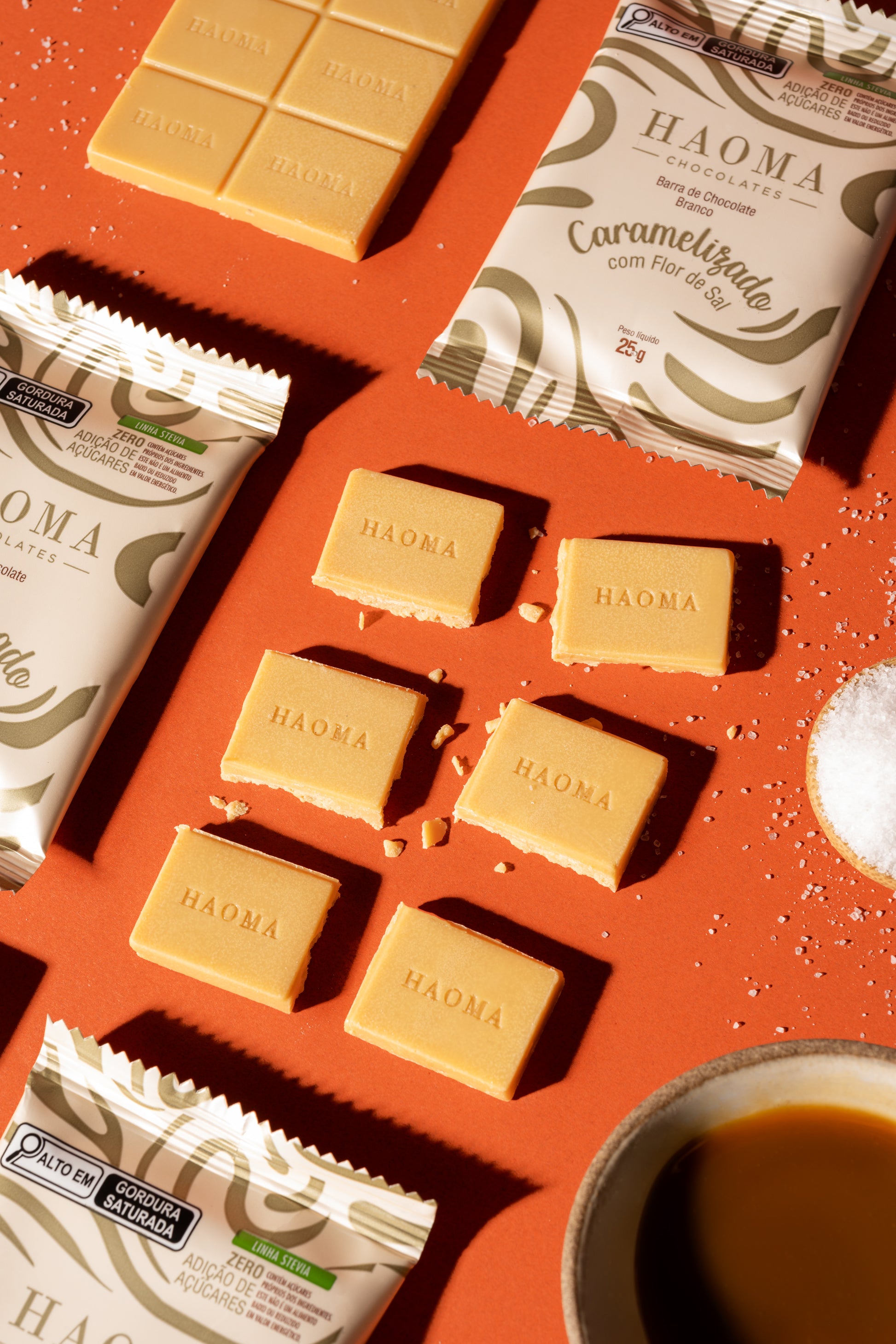 Caramelized White Chocolate Bar with Sea Salt Flakes - 250g Pouch