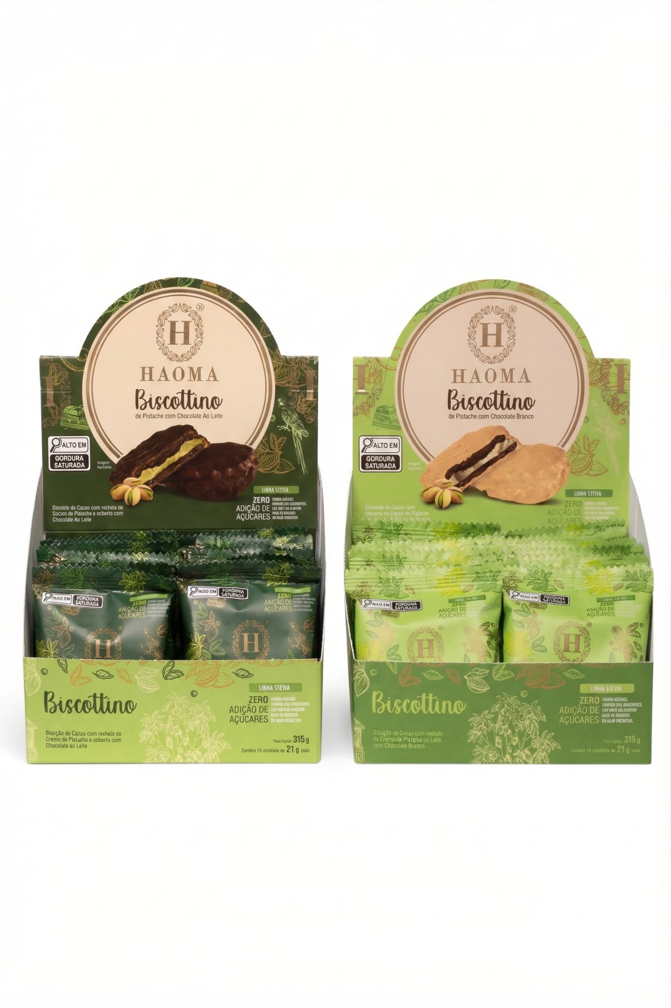 Biscottino Pistachio - Full Experience - Box of 15 (Milk) + Box of 15 (White)