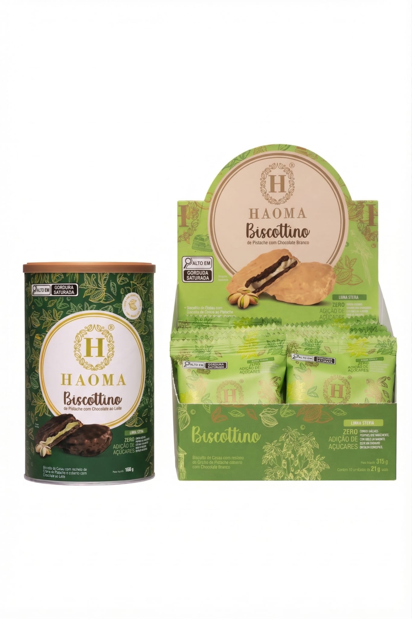 Biscottino Pistachio - The Mix - Can of 8 (Milk) + Box of 15 (White)