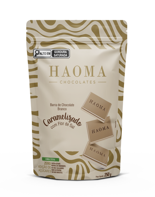 Caramelized White Chocolate Bar with Sea Salt Flakes - 250g Pouch